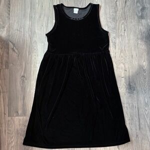 Perfectly Dressed Girls Black Velvet Sleeveless Rhinestone Dress XL 14/16 Formal